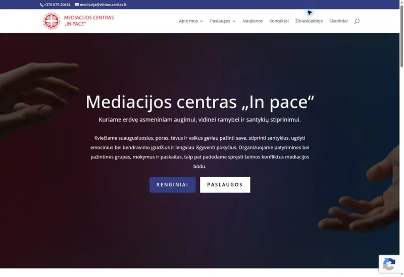 Mediacijos centras „In pace“ svetainės darbų pavyzdys