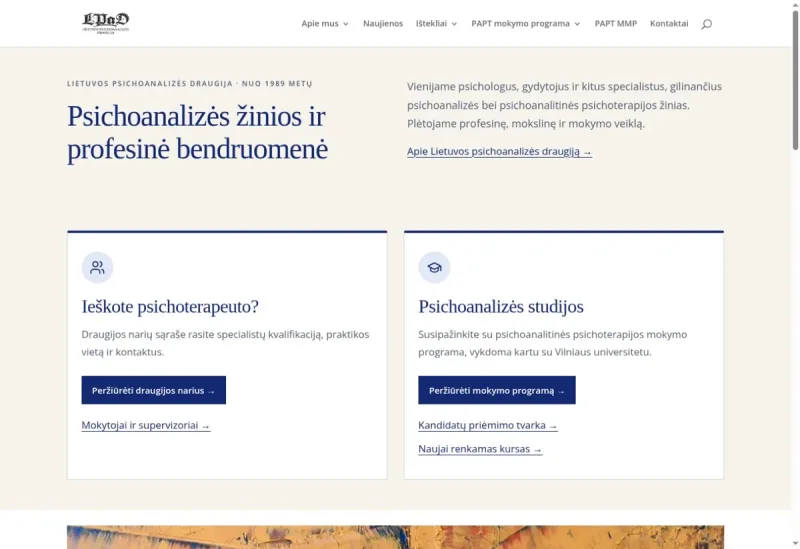 Lietuvos psichoanalizės draugija svetainės darbų pavyzdys